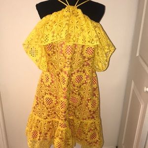 ASOS  💛Embroidered Off Shoulder Yellow Dress💛 Size 10